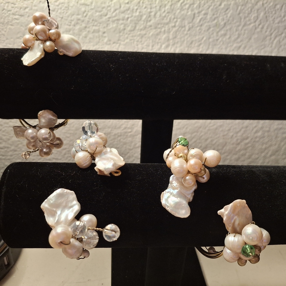Elegant Pearl and Crystal Arm Bands